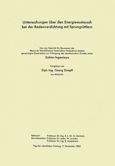 Untersuchungen über den Energieaustausch bei der Bodenverdichtung mit Sprungrüttlern