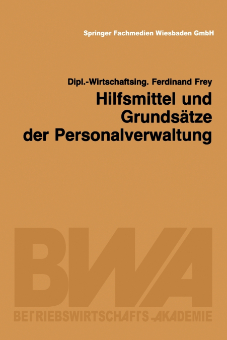 Hilfsmittel Und Grundsatze Der Personalverwaltung