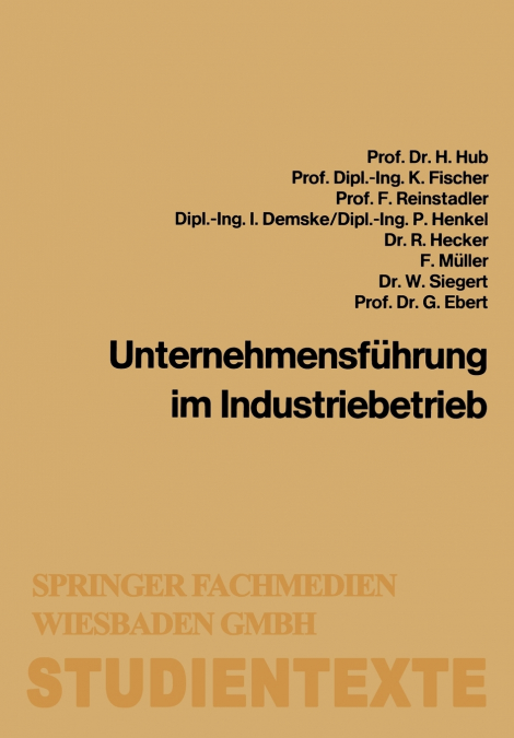 Unternehmensfuhrung Im Industriebetrieb
