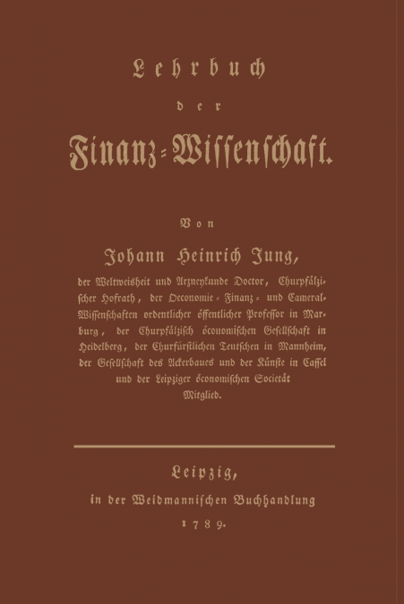 Lehrbuch Der Finanz-Wissenschaft