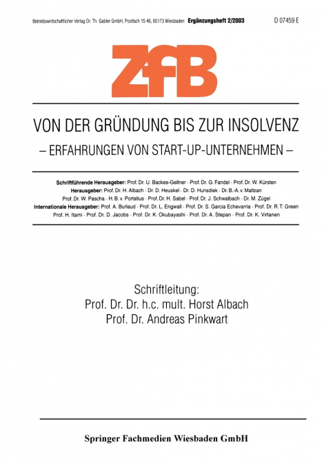 Von Der Grundung Bis Zur Insolvenz Erfahrungen Von Start-Up-Unternehmen