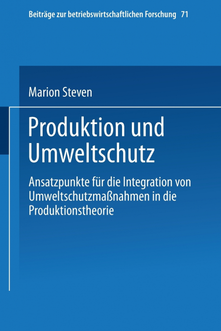Produktion Und Umweltschutz