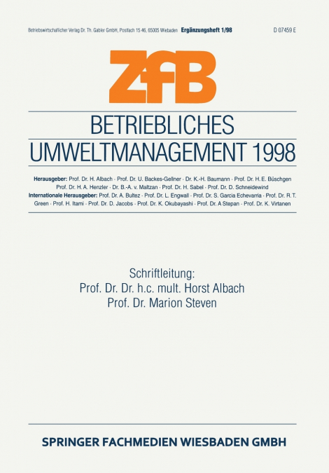 Betriebliches Umweltmanagement 1998