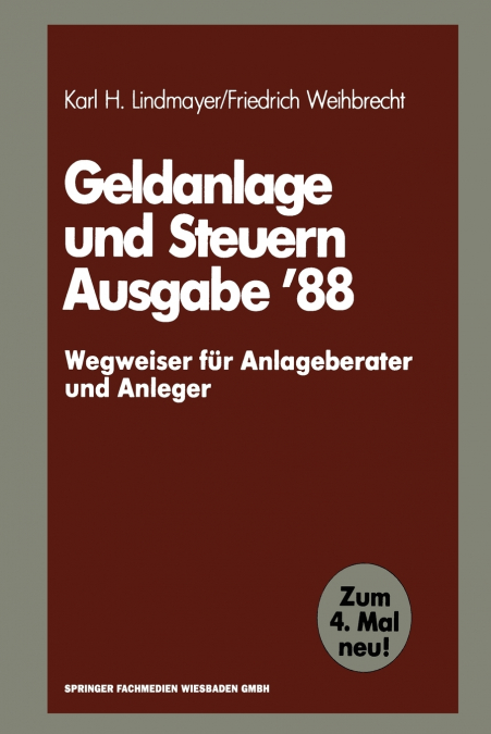 Geldanlage und Steuern ’88
