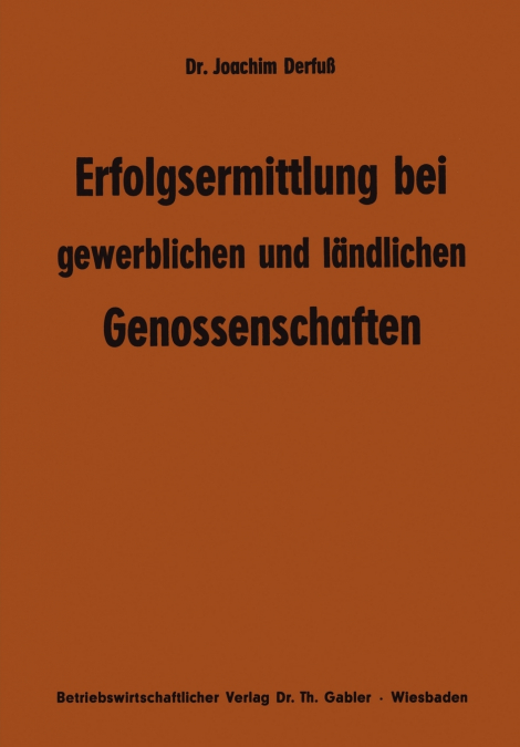 Erfolgsermittlung bei gewerblichen und ländlichen Genossenschaften
