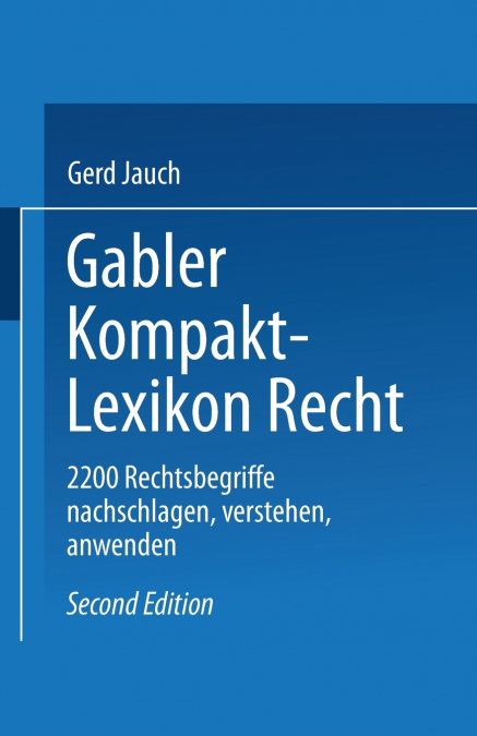 Gabler Kompakt Lexikon Recht