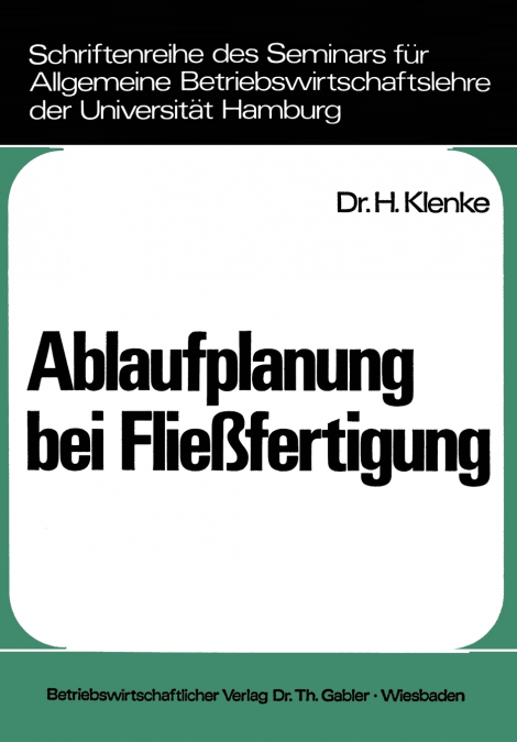 Ablaufplanung bei Fließfertigung