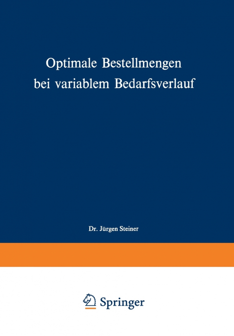 Optimale Bestellmengen Bei Variablem Bedarfsverlauf
