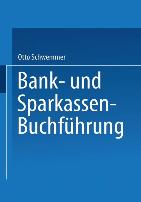 Bank- Und Sparkassen-Buchfuhrung