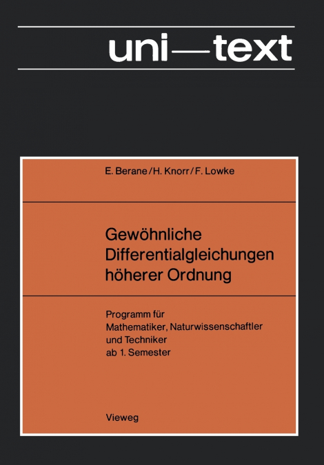 Gewohnliche Differentialgleichungen Hoherer Ordnung