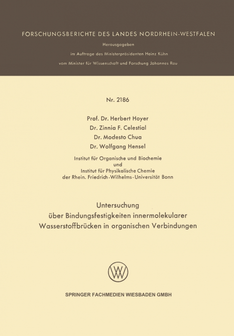 Untersuchung Uber Bindungsfestigkeiten Innermolekularer Wasserstoffbrucken in Organischen Verbindungen