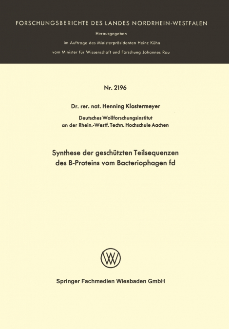 Synthese Der Geschutzten Teilsequenzen Des B-Proteins Vom Bacteriophagen Fd