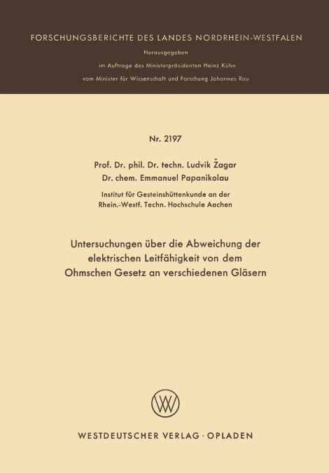 Untersuchungen über die Abweichung der elektrischen Leitfähigkeit von dem Ohmschen Gesetz an verschiedenen Gläsern