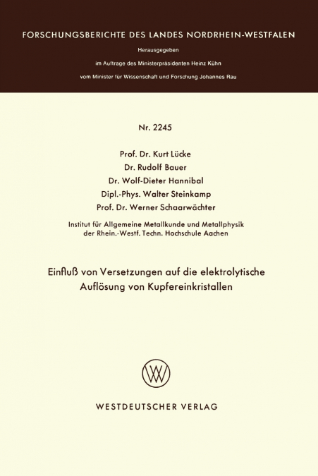 Einfluß von Versetzungen auf die elektrolytische Auflösung von Kupfereinkristallen