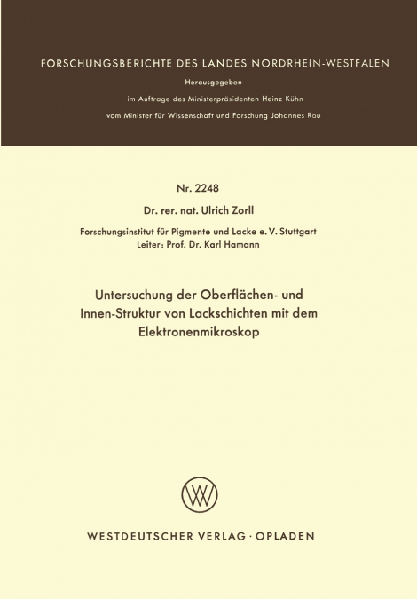 Untersuchung der Oberflächen- und Innen-Struktur von Lackschichten mit dem Elektronenmikroskop