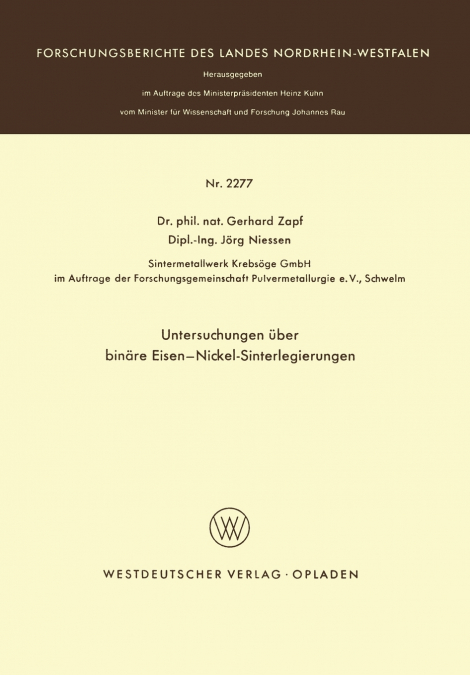 Untersuchungen über binäre Eisen-Nickel-Sinterlegierungen