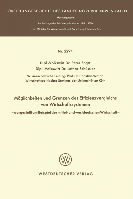 Möglichkeit und Grenzen des Effizienzvergleichs von Wirtschaftssystemen