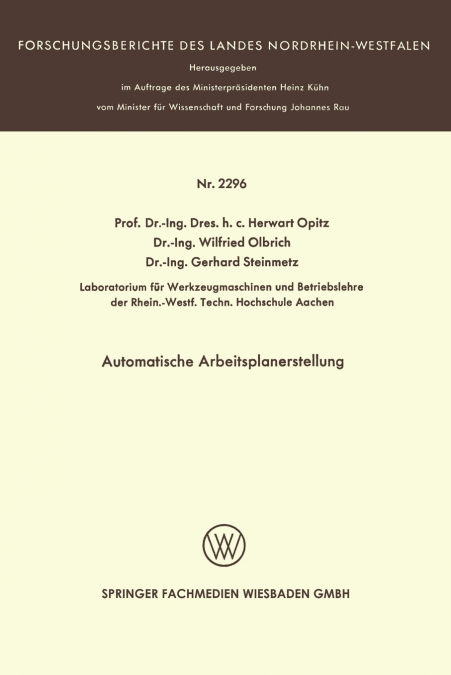 Automatische Arbeitsplanerstellung