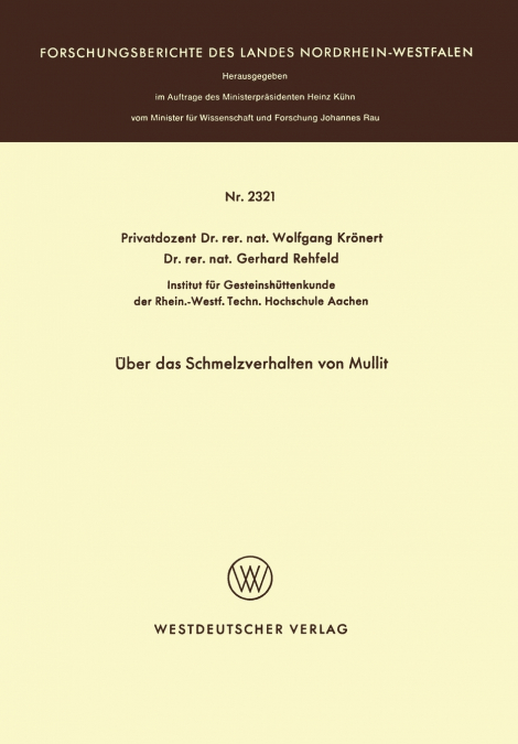 Über das Schmelzverhalten von Mullit