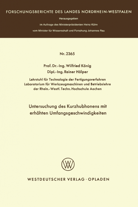 Untersuchung des Kurzhubhonens mit erhöhten Umfangsgeschwindigkeiten