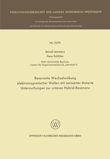 Resonante Wechselwirkung Elektromagnetischer Wellen Mit Ionisierter Materie