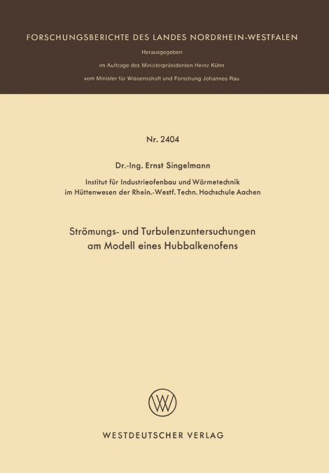 Strömungs- und Turbulenzenuntersuchungen am Modell eines Hubbalkenofens