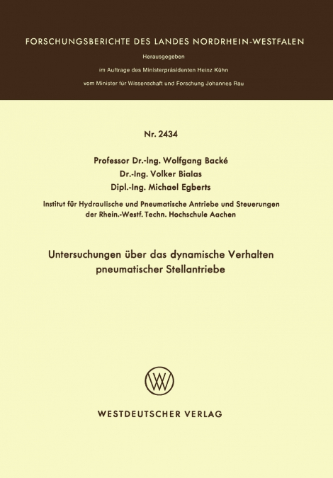 Untersuchungen über das dynamische Verhalten pneumatischer Stellantriebe