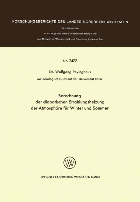 Berechnung der diabatischen Strahlungsheizung der Atmosphäre für Winter und Sommer