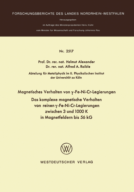 Magnetisches Verhalten Von -Fe-Ni-Cr-Legierungen