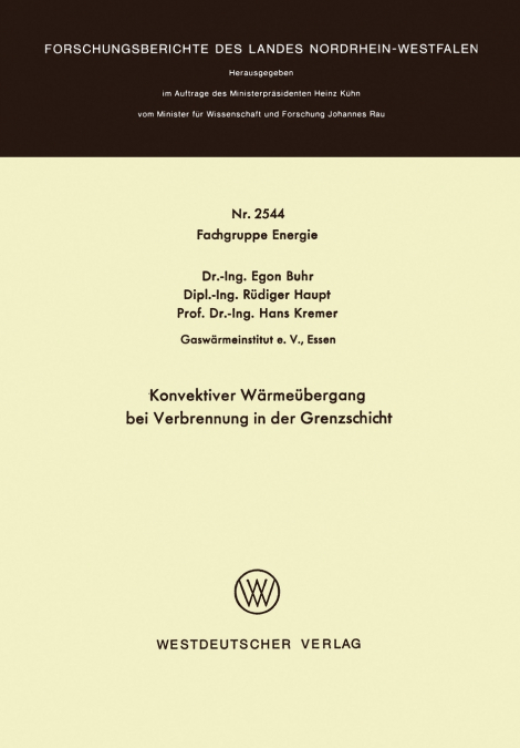 Konvektiver Warmeubergang Bei Verbrennung in Der Grenzschicht