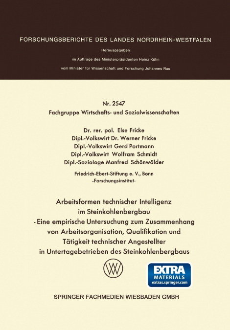 Arbeitsformen Technischer Intelligenz Im Steinkohlenbergbau