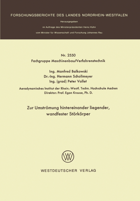 Zur Umstromung Hintereinander Liegender, Wandfester Storkorper