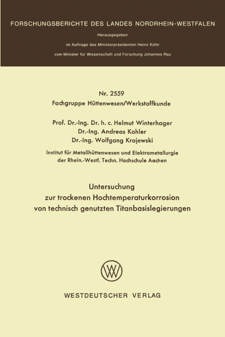 Untersuchung zur trockenen Hochtemperaturkorrosion von technisch genutzten Titanbasislegierungen