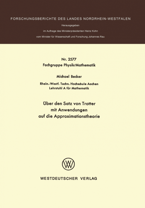 Über den Satz von Trotter mit Anwendungen auf die Approximationstheorie