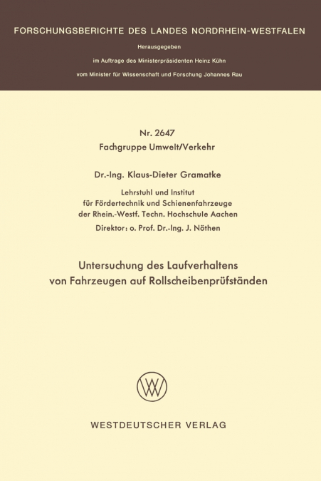 Untersuchung Des Laufverhaltens Von Fahrzeugen Auf Rollscheibenprufstanden