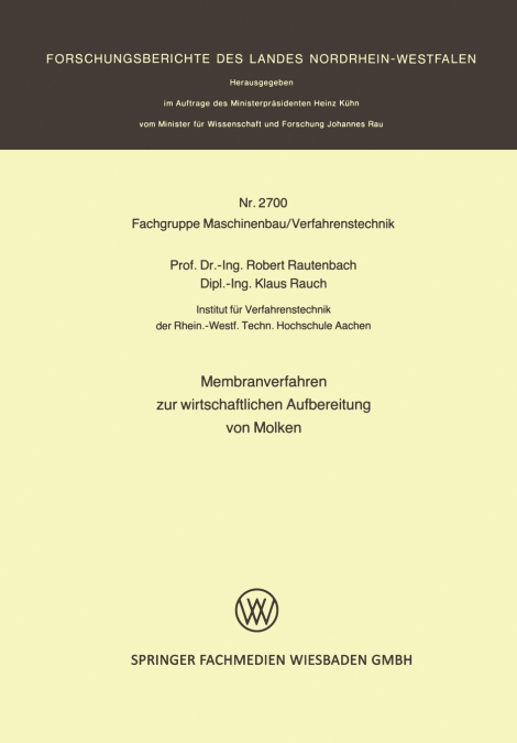 Membranverfahren Zur Wirtschaftlichen Aufbereitung Von Molken