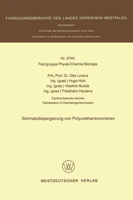 Schmelzdispergierung Von Polyurethanionomeren