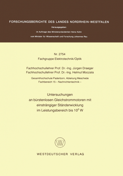 Untersuchungen an bürstenlosen Gleichstrommotoren mit einsträngiger Ständerwicklung im Leistungsbereich bis 102 W