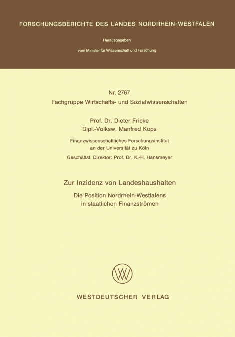 Zur Inzidenz von Landeshaushalten