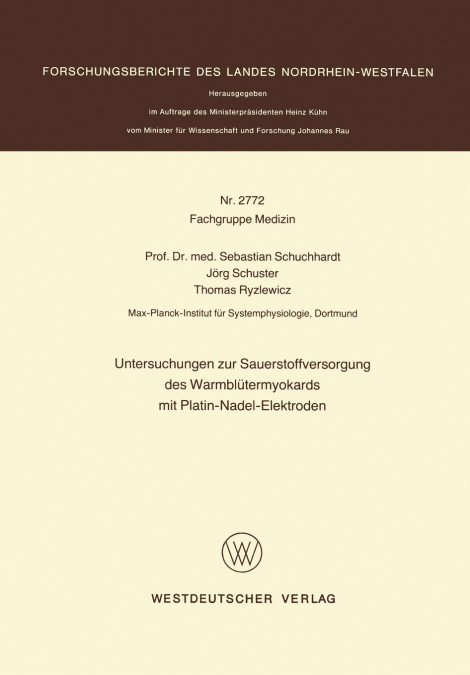 Untersuchungen zur Sauerstoffversorgung des Warmblütermyokards mit Platin-Nadel-Elektroden
