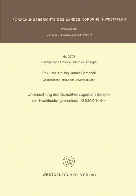 Untersuchung des Schichtverzuges am Beispiel der Hochleistungsemulsion KODAK 103-F
