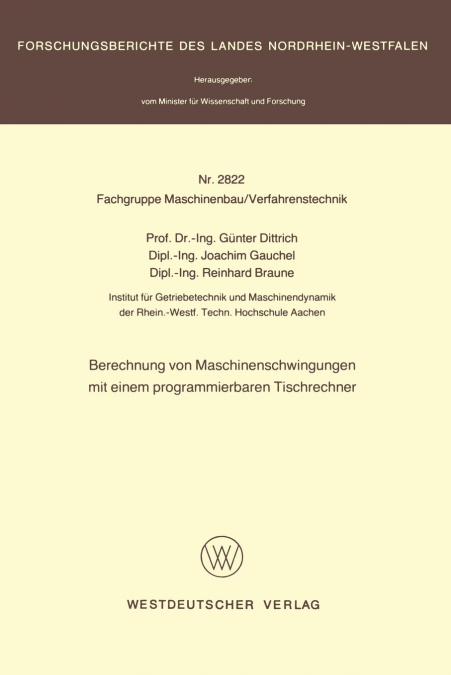 Berechnung Von Maschinenschwingungen Mit Einem Programmierbaren Tischrechner