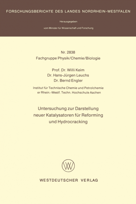 Untersuchung zur Darstellung neuer Katalysatoren für Reforming und Hydrocracking