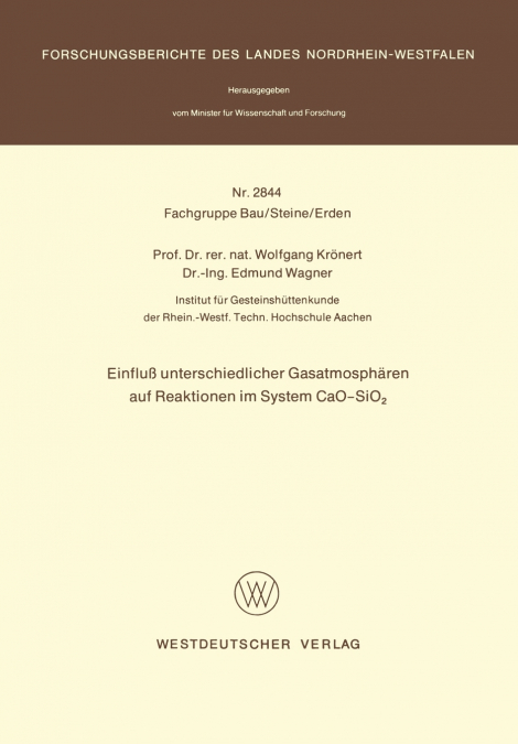 Einfluß unterschiedlicher Gasatmosphären auf Reaktionen im System CaO-SiO2