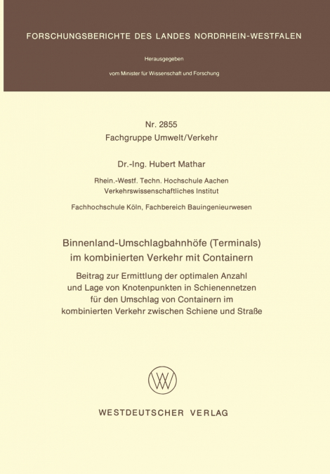 Binnenland-Umschlagbahnhofe (Terminals) Im Kombinierten Verkehr Mit Containern
