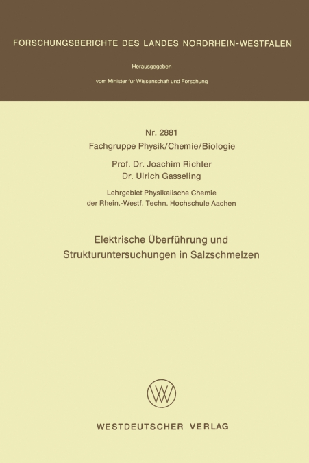 Elektrische Überführung und Strukturuntersuchungen in Salzschmelzen