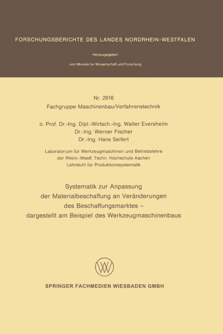 Systematik zur Anpassung der Materialbeschaffung an Veränderungen des Beschaffungsmarktes