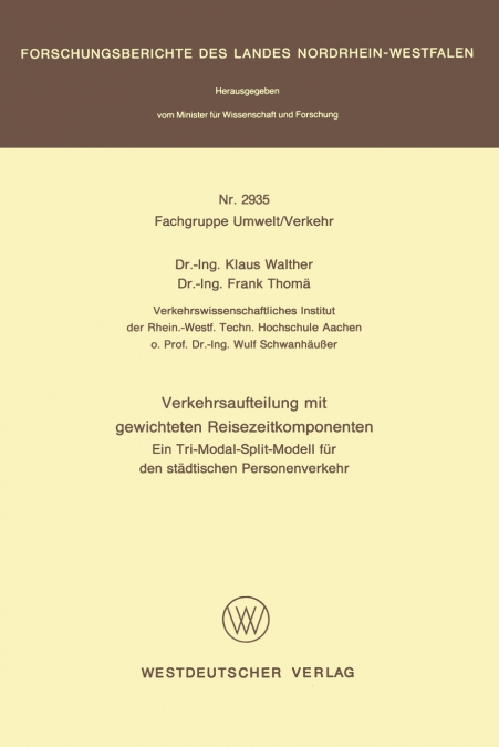 Verkehrsaufteilung Mit Gewichteten Reisezeitkomponenten