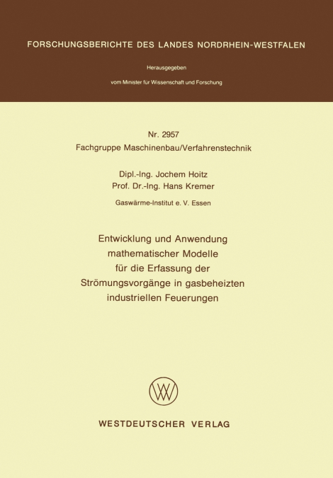 Entwicklung und Anwendung mathematischer Modelle für die Erfassung der Strömungsvorgänge in gasbeheizten industriellen Feuerungen
