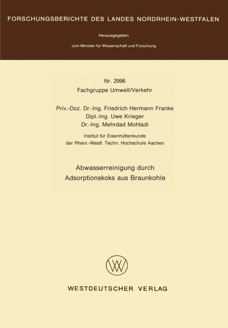 Abwasserreinigung Durch Adsorptionskoks Aus Braunkohle
